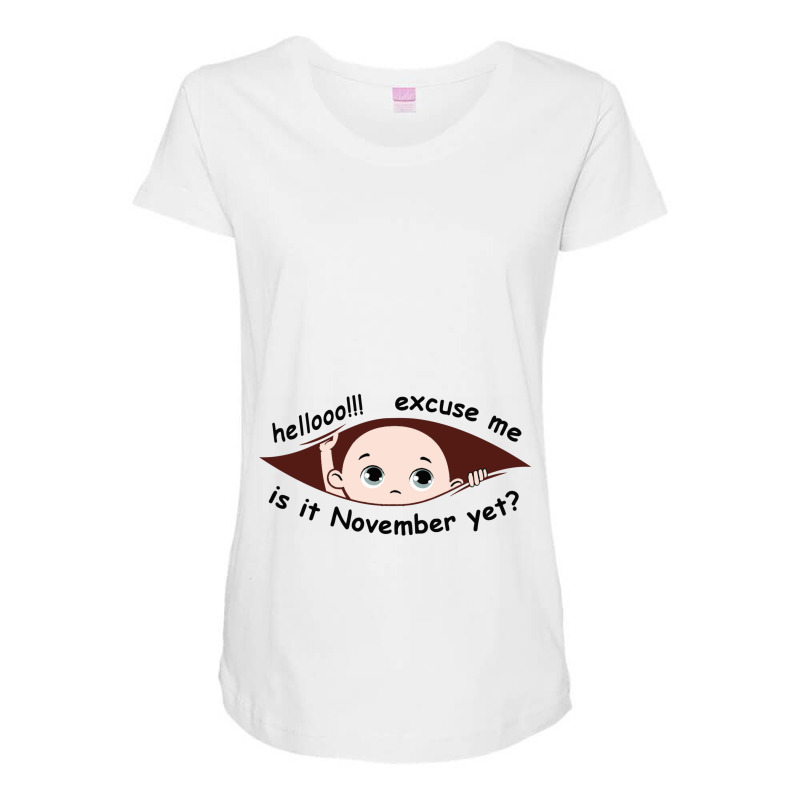 November Peeking Out Baby Boy Maternity Maternity Scoop Neck T-shirt by cm-arts | Artistshot