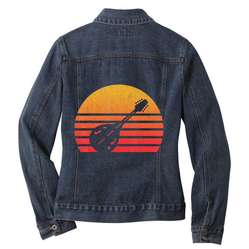 Vintage Retro Sunset Mandolin Ladies Denim Jacket by Kuwannin528 | Artistshot