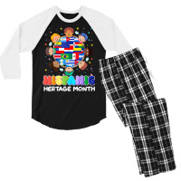 Hispanic Heritage Month Latin American Flag Kids Boys Girls T Shirt Men's 3/4 Sleeve Pajama Set | Artistshot