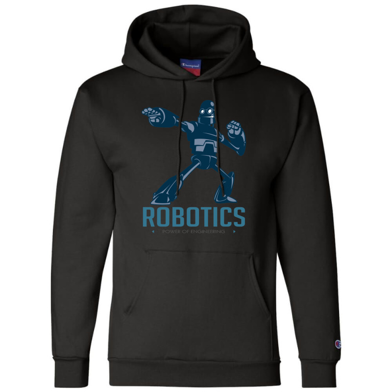 Giant Robot Cartoon Robotics Power Of Engineer I Build Robots Champion Hoodie | Artistshot