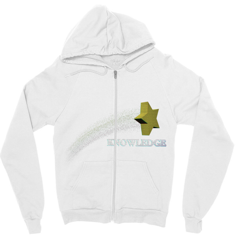 Knowledge Shooting Star Vaporwave Vhs Glitch Shirt Zipper Hoodie | Artistshot