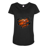 Virginia Cavaliers Tearing Basketball Maternity Scoop Neck T-shirt | Artistshot