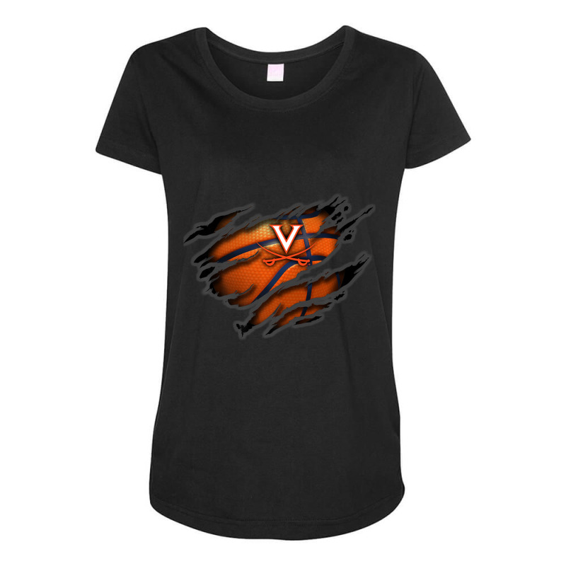 Virginia Cavaliers Tearing Basketball Maternity Scoop Neck T-shirt by Kuwannin528 | Artistshot