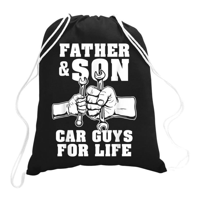 Father And Son Car Guys For Life Cute Car Mechanic Drawstring Bags | Artistshot