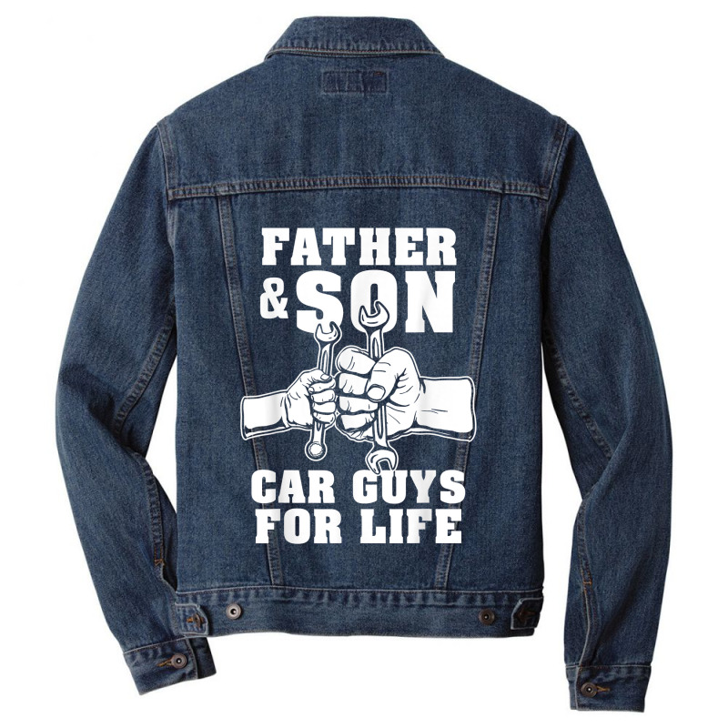 Father And Son Car Guys For Life Cute Car Mechanic Men Denim Jacket | Artistshot