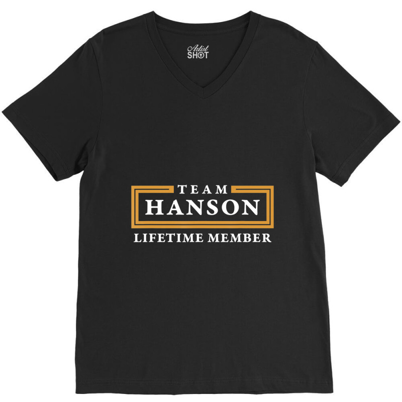 Team Hanson Lifetime Member Surname V-Neck Tee by Koyanho62 | Artistshot