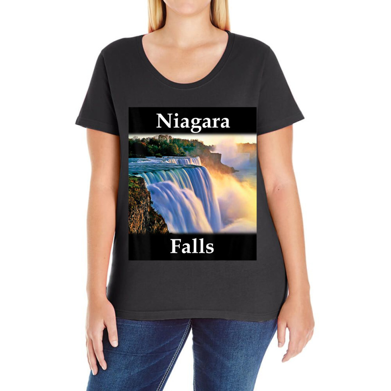 Yellow House Outlet Niagara Falls Ladies Curvy T-Shirt by atereabag | Artistshot