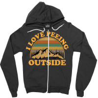 I Love Peeing Outside Funny Camping Hiking Zipper Hoodie | Artistshot