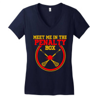 Meet Me In The Penalty Box Lacrosse Funny Present Gift Long Sleeve T S Women's V-neck T-shirt | Artistshot