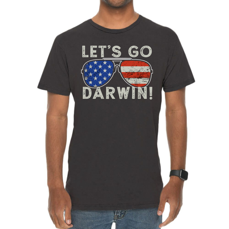 Aviator Sunglasses American Flag Let’s Go Darwin Vintage T-Shirt by new121 | Artistshot