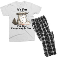 It's Fine I'm Fine Everything Is Fine Cat Gifts T Shirt Men's T-shirt Pajama Set | Artistshot