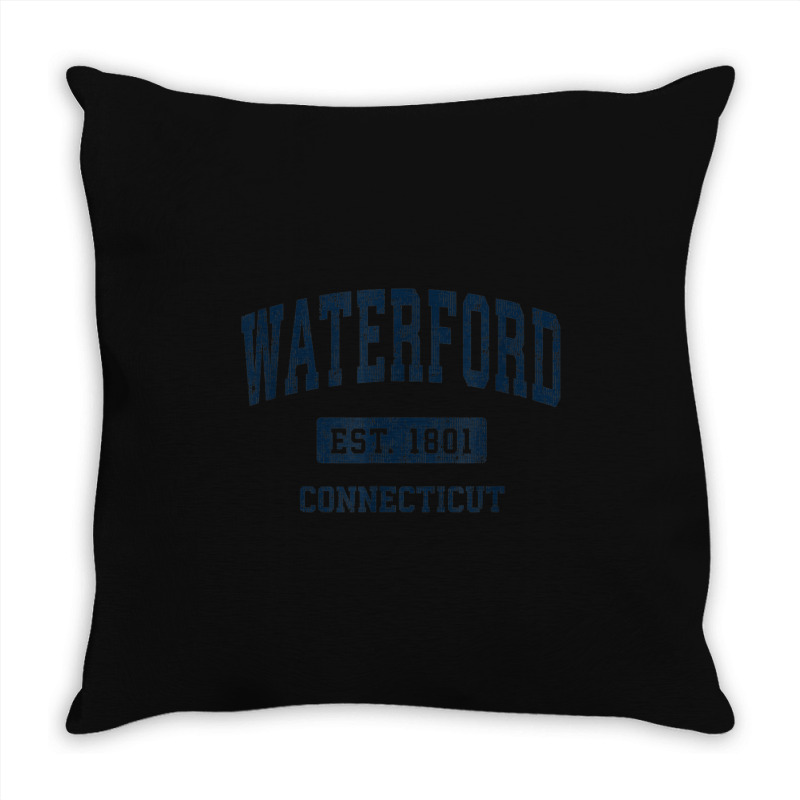 Waterford Connecticut Ct Vintage Athletic Sports Design Throw Pillow | Artistshot