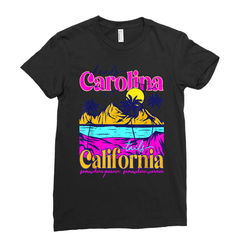 Heads Carolina Tail California Western Summer Beach Paradise T Shirt Ladies Fitted T-Shirt by cm-arts | Artistshot