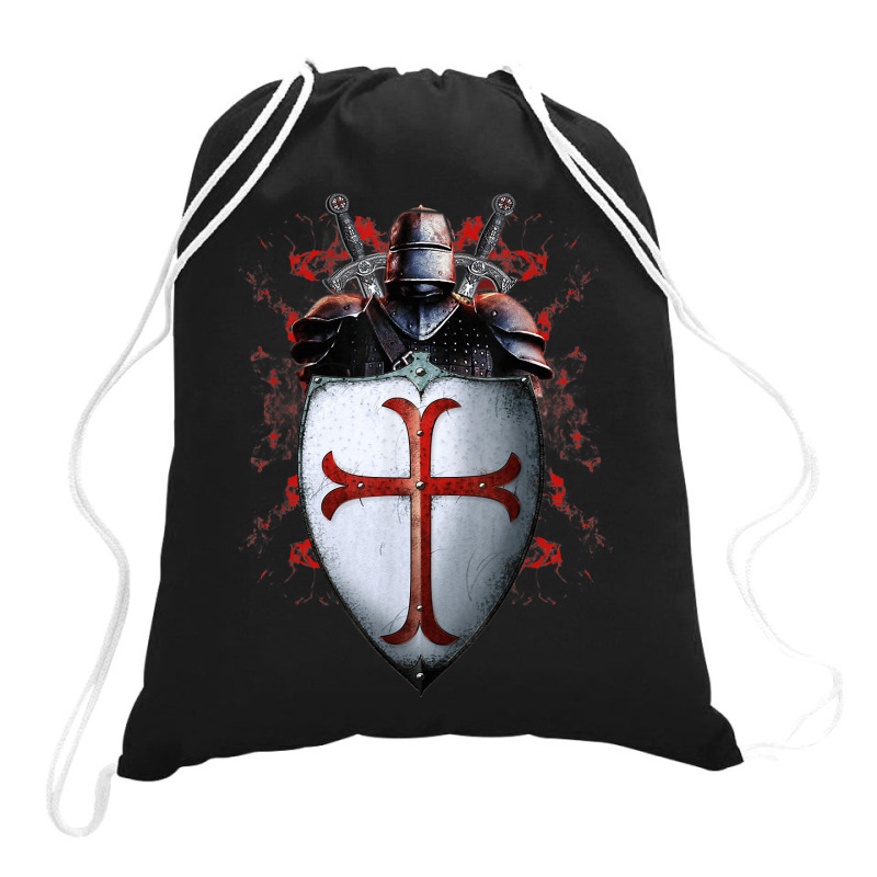 Knights Templar Flag Helmet Cross Sword Gift Drawstring Bags | Artistshot