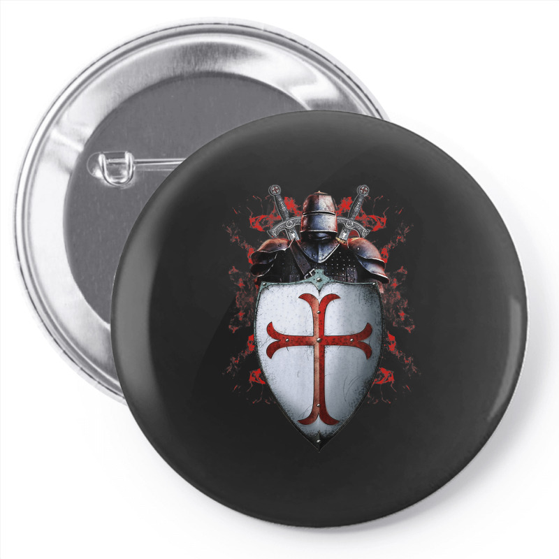 Knights Templar Flag Helmet Cross Sword Gift Pin-back Button | Artistshot