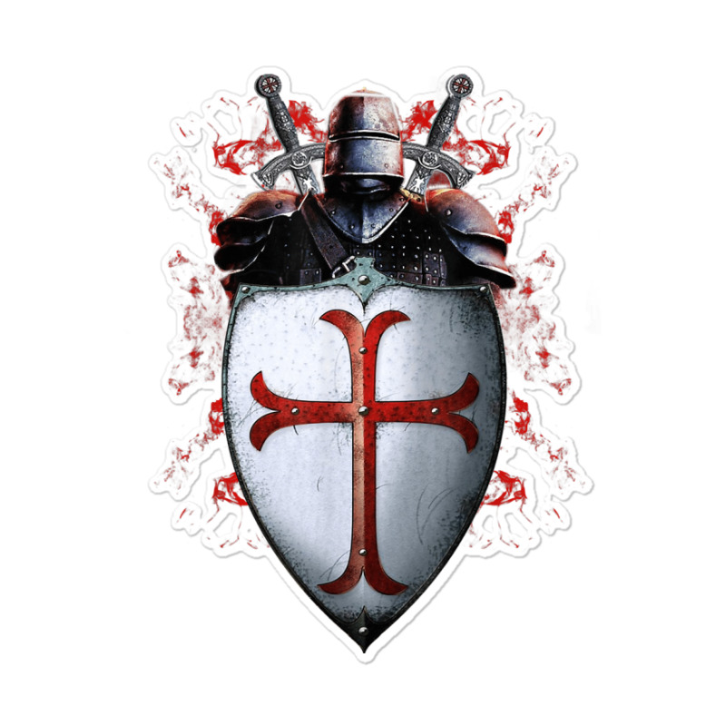 Knights Templar Flag Helmet Cross Sword Gift Sticker | Artistshot