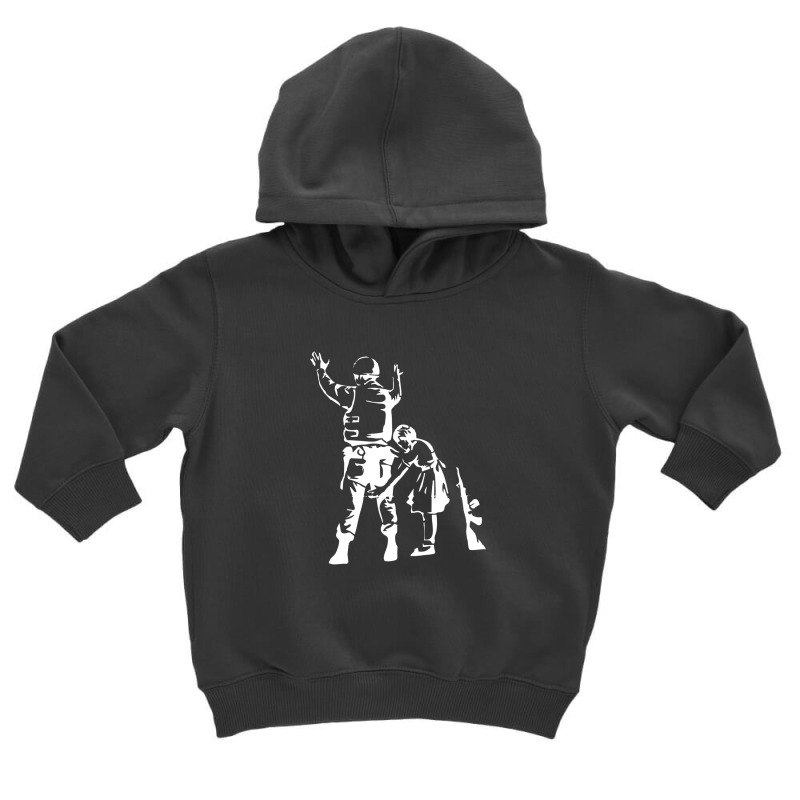 Banksy-girl-searching-soldier Toddler Hoodie | Artistshot