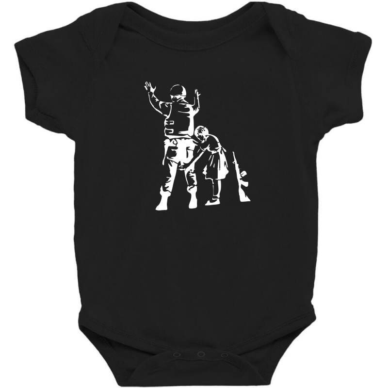 Banksy-girl-searching-soldier Baby Bodysuit | Artistshot