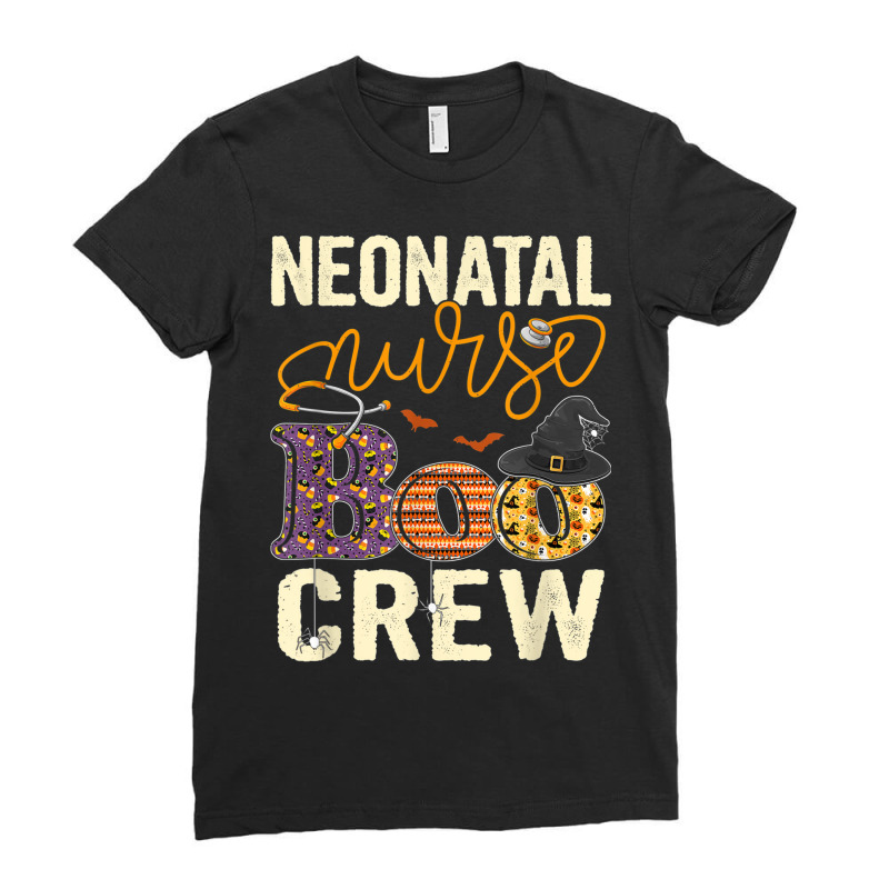 Scary Nurse Halloween Ghost Spider Neonatal Nurse Boo Crew Ladies Fitted T-Shirt by Fashlaza | Artistshot