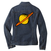 Simple Retro Cartoon Saturn Space Sci Fi Ladies Denim Jacket | Artistshot