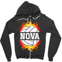 Nova Name Volleyball Player Girls Ball And Net Sports Fan Zipper Hoodie | Artistshot