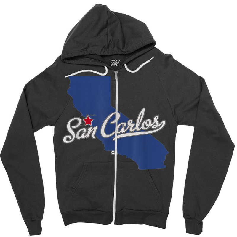 San Carlos California San Diego Ca Map Zipper Hoodie | Artistshot