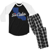 San Carlos California San Diego Ca Map Men's 3/4 Sleeve Pajama Set | Artistshot