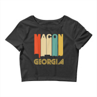 Retro 1970's Style Macon Georgia Skyline T Shirt Crop Top | Artistshot