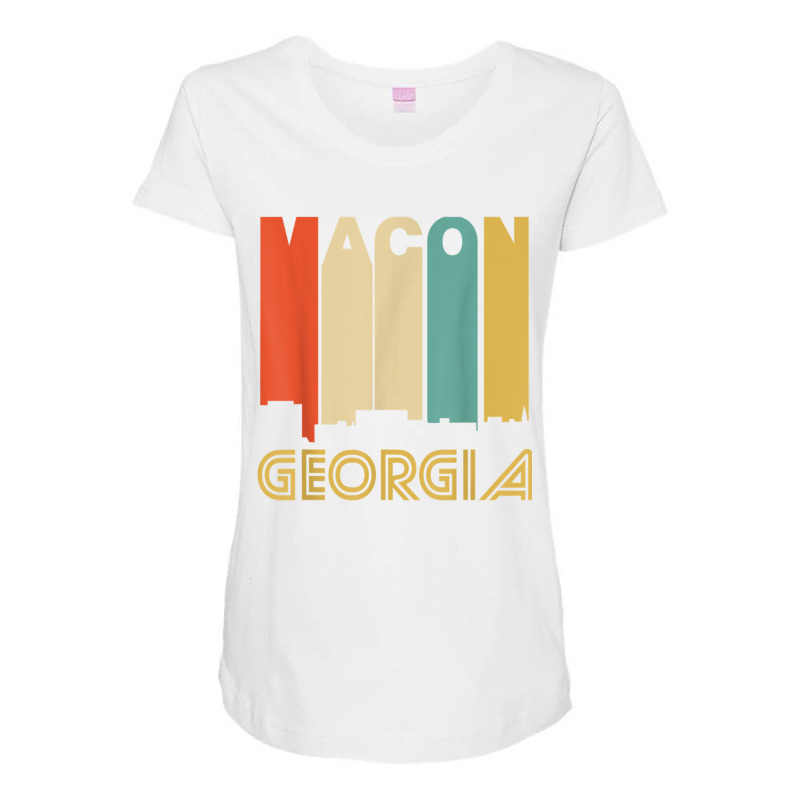 Retro 1970's Style Macon Georgia Skyline T Shirt Maternity Scoop Neck T-shirt by cm-arts | Artistshot