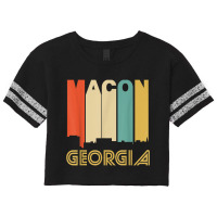 Retro 1970's Style Macon Georgia Skyline T Shirt Scorecard Crop Tee | Artistshot