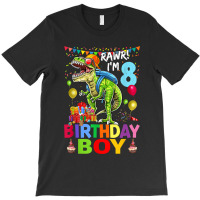 Rawr! I'm 8 Birthday Boy Dinosaur T-rex Themed 8th Birthday T-shirt | Artistshot