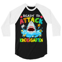 Ready To Attack Kindergarten Shark Back To School Boys Kids 3/4 Sleeve Shirt | Artistshot