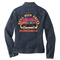 Funny Real Men Drive Minivans Vintage Graphic Van Gift Ideas T Shirt Ladies Denim Jacket | Artistshot