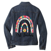 Art Teacher Rainbow Caring Dedicated Loving Vintage Ladies Denim Jacket | Artistshot