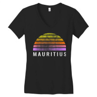 Throwback Sunset Vintage Mauritius Shirt Women's V-neck T-shirt | Artistshot