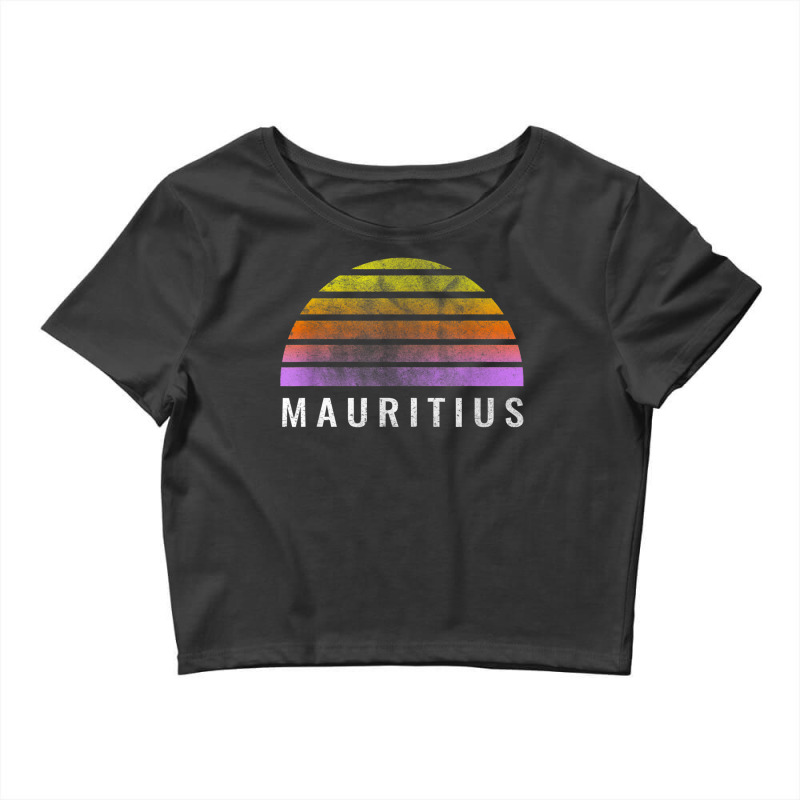 Throwback Sunset Vintage Mauritius Shirt Crop Top by cm-arts | Artistshot