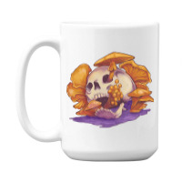 Skull Shrooms, Skull Shrooms Vintage, Skull Shrooms Painting, Skull, S 15 Oz Coffee Mug | Artistshot