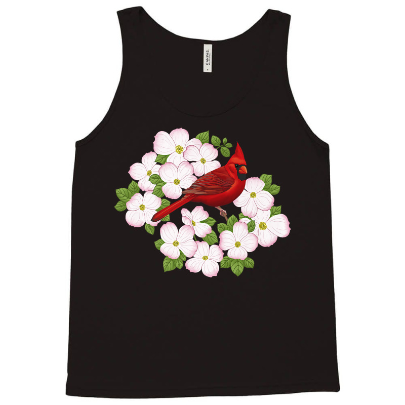 Red Cardinal Bird & Pink Dogwood Flower Tank Top | Artistshot