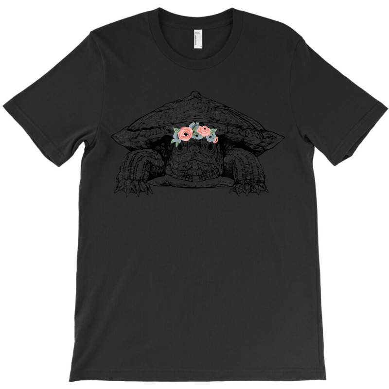 Red Eared Slider Turtle With Floral Headband T-shirt | Artistshot