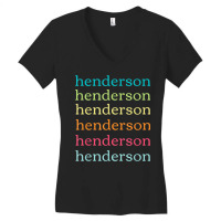 Henderson Nevada (nv) Cute And Colorful Repeating Text Women's V-neck T-shirt | Artistshot