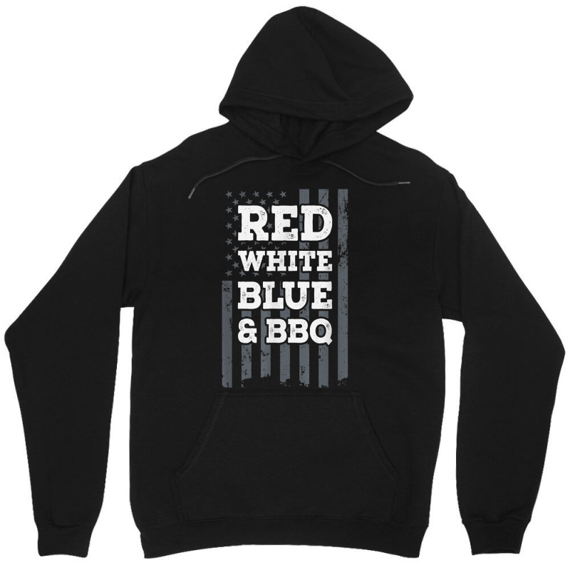 Red White Blue & Bbq Usa Flag 4th Of July Funny Mens Bbq Unisex Hoodie | Artistshot