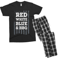 Red White Blue & Bbq Usa Flag 4th Of July Funny Mens Bbq Men's T-shirt Pajama Set | Artistshot