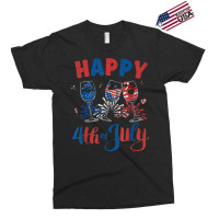 Red White Blue Wine Glass Usa Flag Happy 4th Of July Exclusive T-shirt | Artistshot