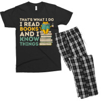 That's What I Do Reading Cat - Funny Book & Cat Lover Men's T-shirt Pajama Set | Artistshot