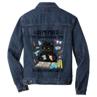 Remember My Scrapbooking Time Is For Everyone's Safety Cat Men Denim Jacket | Artistshot