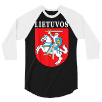 Lietuvos Emblem Lithuanian Coat Of Arms National Pride T Shirt 3/4 Sleeve Shirt | Artistshot