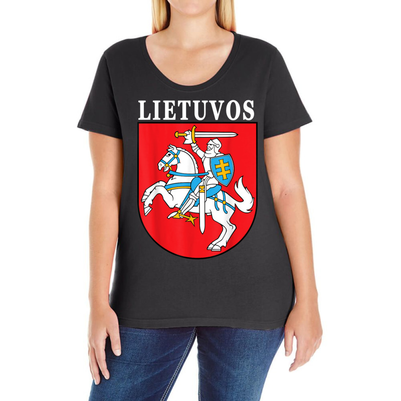 Lietuvos Emblem Lithuanian Coat Of Arms National Pride T Shirt Ladies Curvy T-Shirt by cm-arts | Artistshot