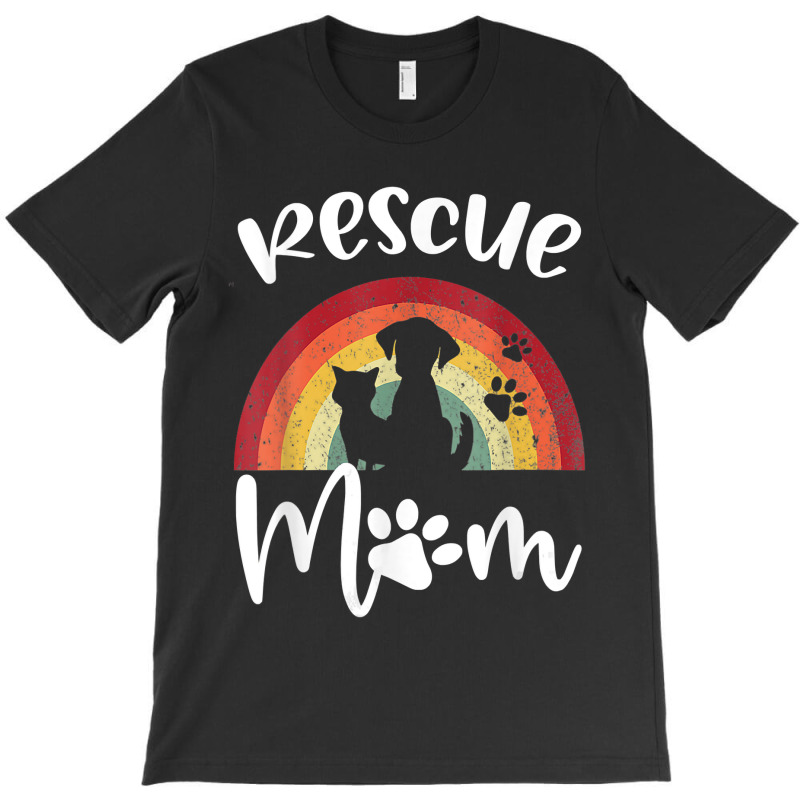 Rescue Mom Dog And Cat Rainbow Vintage V Neck T-shirt | Artistshot