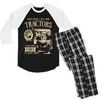 Thats What I Do I Ride Tractors Funny Farmer Cowboy Gift Men's 3/4 Sleeve Pajama Set | Artistshot