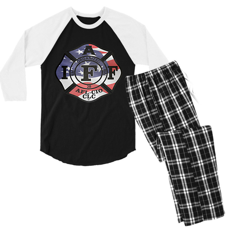 The American Patriot Iaff Firefighter Men's 3/4 Sleeve Pajama Set | Artistshot